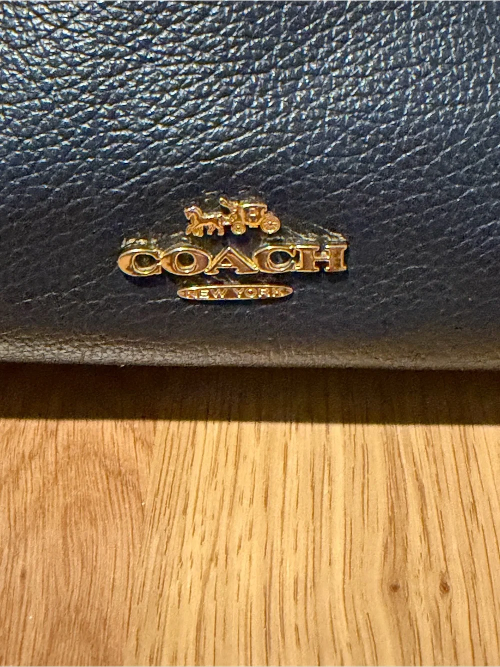 Coach Navy Pebbled Leather Satchel with Convertible Strap